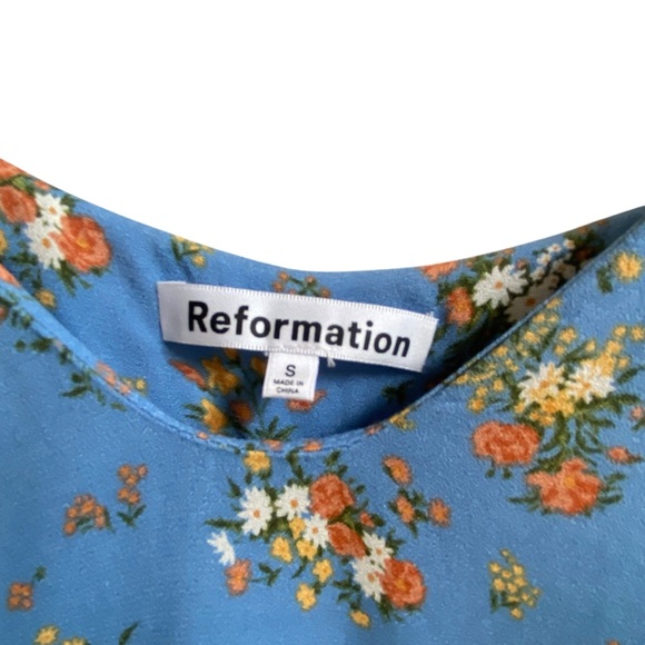 Reformation NWT Ventura Rory Blue w/ Flowers True Mini Slip Dress SZ Small - Picture 4 of 16